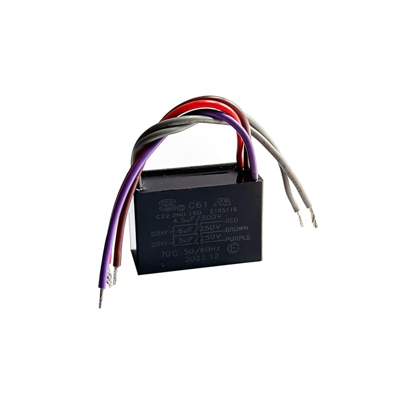 C61 Ceiling Fan Capacitor C61 4.5uF+5uF+6uF 5 Wire 250VAC
