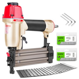 meite F50C Pneumatic Brad Nailer with 2000pcs Nails (1-1/4", 2"), Air 18 Gauge Brad Nailer Small Finish Nail Gun for Trim Work, Fires 18 Gauge Brad Nails 5/8 Inch to 2 Inch