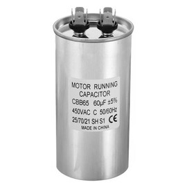 PATIKIL 60uF ±5% 60MDF 450V AC Fan Start Capacitor, CBB65 Circular Run Capacitor for AC Motor Run Air Conditioner Cool Heat Pump Condenser Straight
