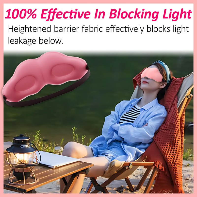 Sleeping Mask Blackout Eye Mask,3D Stereo Pink Eye Mask for