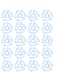 45 RPM Vinyl Record Adapters, 7 Inch Singles, Plastic Inserts (20) (White)