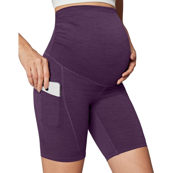 Ewedoos Maternity Biker Shorts with Pockets Buttery Soft Maternity Shorts