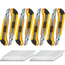 Firschoie Set of 8 Professional Cutters 18mm with Spare Blade Can Be Replaced, Non-Slip ABS Handle and Double Locking, Suitable for Crafts, Cutting