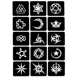 Tribal Tattoo Stencil Triangle Tattoo Template 15 Stencils on a Sheet S-14