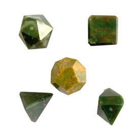 crystalmiracle Bloodstone 5 pcs Geometrt Set Platonic Solid Sacred Stone Crystal Healing Reiki Feng Shui Gift Wellness Peace Handcrafted