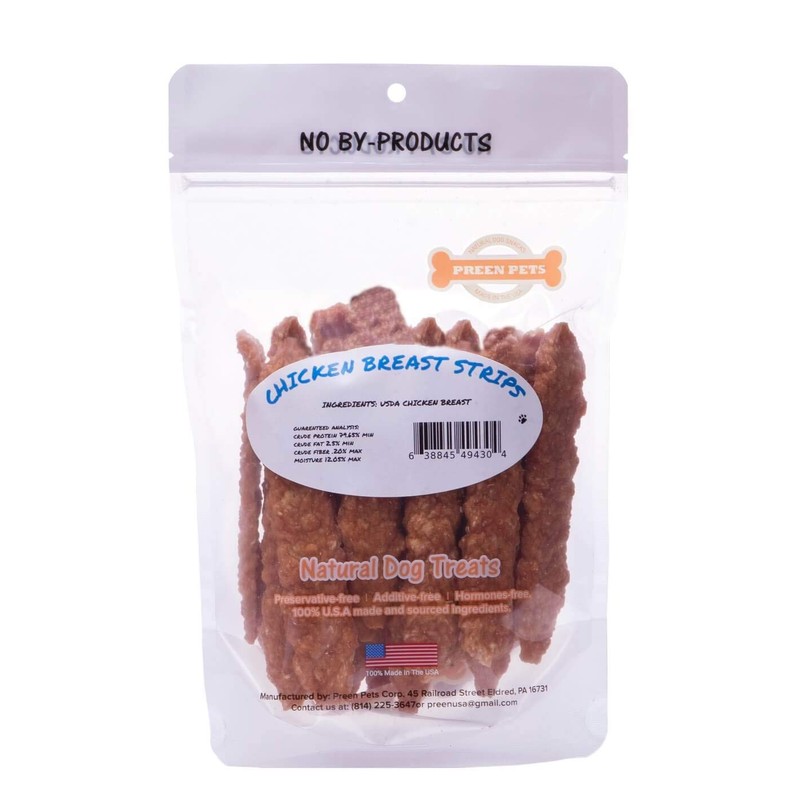 Preen Pets Chicken Breast Strips *Crunchy* Dog Treats – 100%