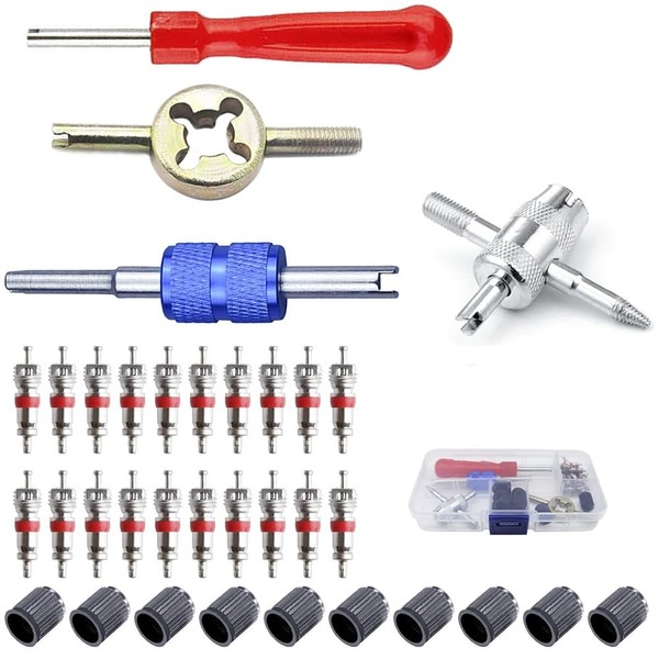 Crozgan Car Tyre Valve Removal Tool Set,Dual & Single Head