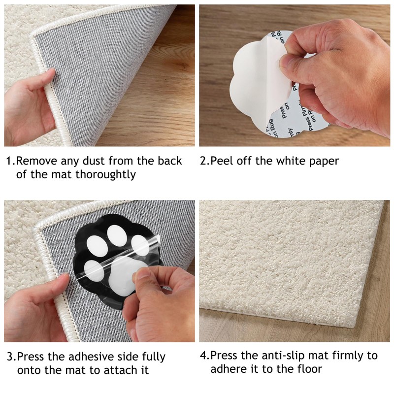 Rug Gripper for Carpet with Cat-Paw Shape Suitable for Hardwood,