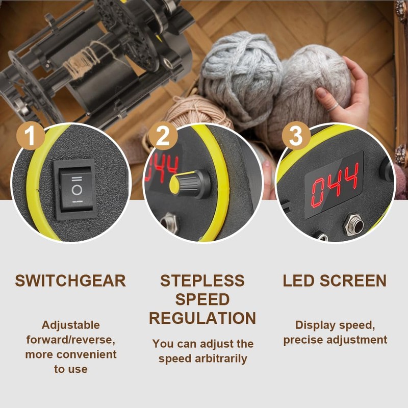 Helivivfy Electric Yarn Winder Kit, Adjustable Speed Compact Yarn Winder