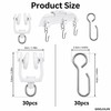 60Pcs Stainless Steel Curtain Track Hooks Rollers for Ceiling