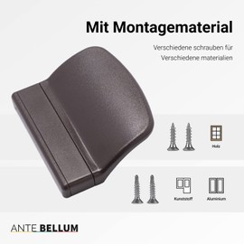 Ante bellum Balcony Door Handle - Versatile Door Handle for Balcony, Patio and Fly Screen Doors, Patio Door Handle Including Screws, Easy Installation No Drilling (Grey Brown)