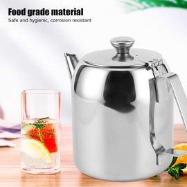 Nimomo Stainless Steel Teapot, Coffee Pot Teapot Kettle Cold Water Jug Short Spout for Hotel Restaurant (32 Ounces (About 850ML))