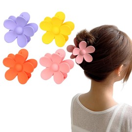 4Pcs Flower Claw Clips Matte Flower Hair Clip Strong Hold Hair Jaw Clamps Barrettes Non Slip Big Hair Accessories for Women and Girls