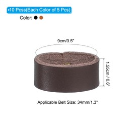 PATIKIL Leather Loop Keeper, 10 Pcs Leather Loops Belt Keeper Loops Retainer Straps Replacement for 1.1 Inch Wide Belts/Straps, Black/Coffee Color