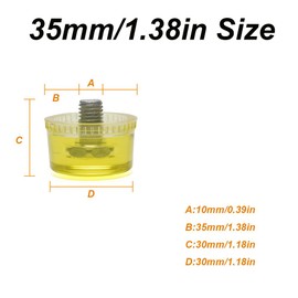 4Pcs Rubber Mallet Hammer, 35mm Small Rubber Hammer Replacement Striking Head Yellow Black Mallet Head Tips for Jewelry DIY Craft Tools Leather Craft