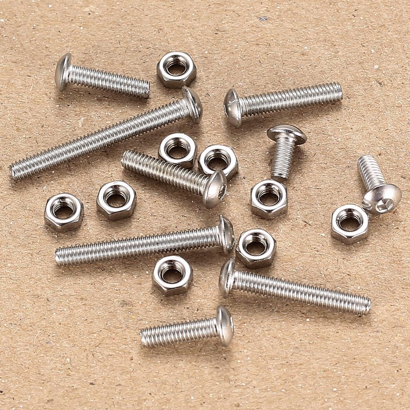 M4 Screws Set, 360 Pieces Rounded Head Hex Screws with