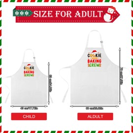 Suhine 4 Pack Christmas Matching Aprons Christmas Baking Crew Kitchen Apron for Family Cooking Baking(Kids,White)