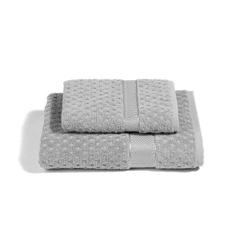 Caleffi Mermaid Towel with Guest, Cotton, Grey, Standard, 63998