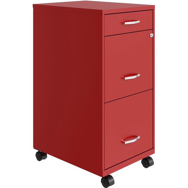 LYS SOHO Box/File/File Mobile Red File Cabinet, 3 Drawer