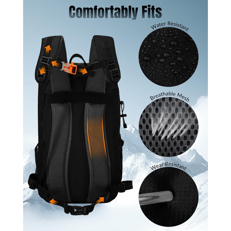Outplea 35L Waterproof Hiking Backpack with Chest Strap for Men