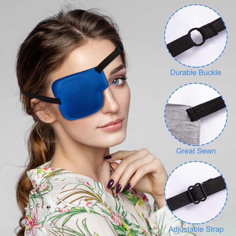 PAGOW 3Pcs 3D Eye Patches for Adults, Adjustable Eyepatch for