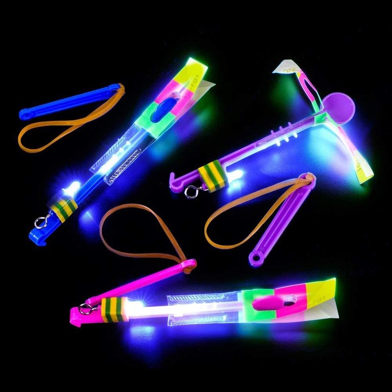 American WIT Cool LED Light Up Helicopters (Multicolored) Slingshot Style