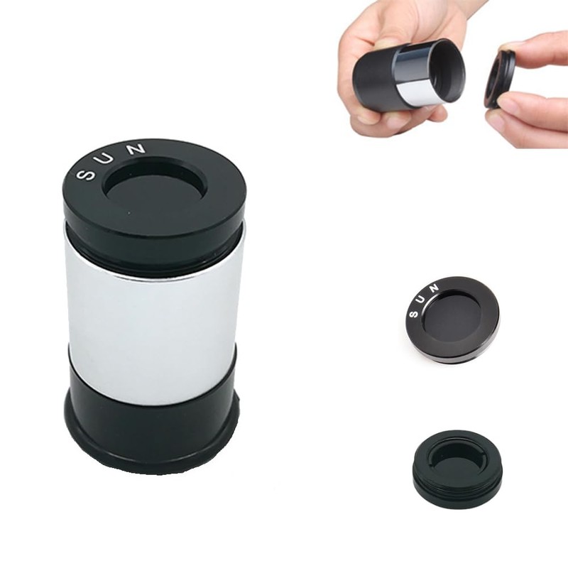 POFET Astronomical Telescope Accessories 0.965" Black Sun Filters Full-aluminum Standard