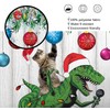 DeeCabin Funny Christmas Shower Curtain, Cute Cute Dinosaur in Santa