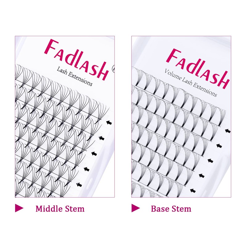 Volume Eyelashes, 5D, 0.07 mm, D Curl, 12 mm, Volume