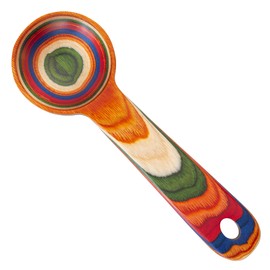 Baltique Marrakesh Collection Wooden Coffee Scoop – Colorful Birch Wood Reusable Scoop for Ground Coffee, Protein Powder & More