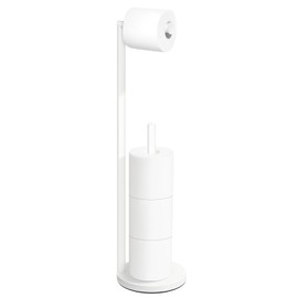 Toilet Paper Holder Stand,Toilet Paper Holder Free Standing,White Toilet Stand Holder for 4 Rolls,Toilet Paper Storage by Bathth