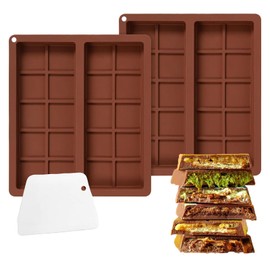 2 Stück Schokoladenform Silikon Tief, Antihaftbeschichtung Silikonform Schokolade, Silikonform und Spachtel Mit 1 Schaber, Tief Dubai Schokolade Form für DIY Nüsse Schokolade Backen