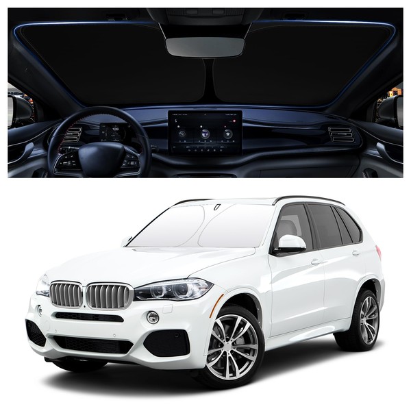 57.09 * 31.5" Windshield Cover Sun Shade with Storage Pouch,Foldable