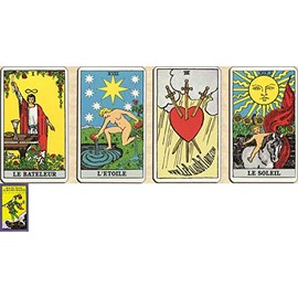 Albano Waite Tarot in French - 78 Cards - Travel Cards with Explanation of the 78 Blades (Booklet in French) - Conscious and Subconscious Reading - Rider Waite Tarot Fortune Telling