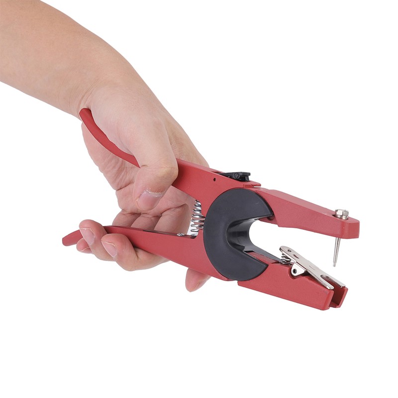 Red Steel Livestock Veterinary Ear Tag Plier Puncher Pig Cow