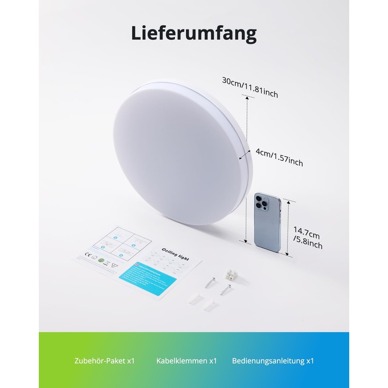 Yafido LED Ceiling Light Ultra Slim 48W UFO LED Panel