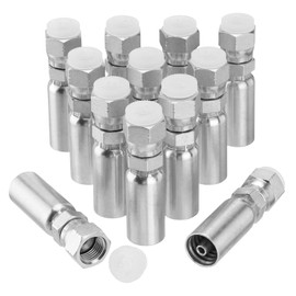 Racewill 12 Pack 1/4" Hydraulic Hose Fittings, 1/4" I.D. Hose x 3/8" JIC 37° Female with Protection Cover Hydraulic Hose End Swivel Crimp Fitting Kits