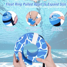 BOOSTEADY Swim Aquatic Cuffs,High-Density EVA Water Aerobics Float Ring Fitness Pool Exercise Weights Set, Water Ankles Arms Belts with Adjustable Float for Swim Fitness Training-Blue