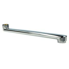 tecuro S-Spout for Wall Fittings 3/4 Inch Tapered Sealing Length 200 mm Chrome-Plated Brass