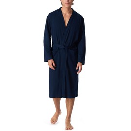 Schiesser Men's Bathrobe Fine Interlock 120 cm Length Organic Cotton