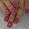 Coolnail Reuseable Shiny Press on Fake Nails Dark Pink Square