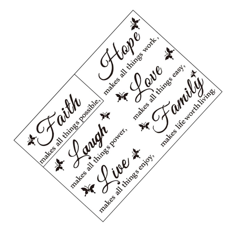 TEHAUX Easy Peel Paste PVC Wall Sticker Inspiring Sentences Alphabet