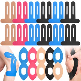 Ninnyi 20 Pcs Kinesiology Tape Knee, Elastic Pre Cut Knee Tape for Muscle Discomfort Relief