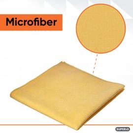 Superio Yellow Microfiber Cleaning Cloth for Cars, House, Bthroom 16x16 Miracle Cloth Streak Free Lint Free Rag Cleaning Towel, No Detergent Needed…