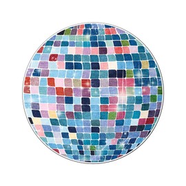 Round Area Rugs,Disco Super Soft Retro Non-Slip Carpet Door Mat for Bathroom Bedroom Bath Bedside Floor Mats (Blue,4.5 Feet)…