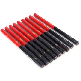 Marhynchus Carpenter's Pencils, 9-Piece Hexagonal Woodworking Carpenter's Pencils Red Blue 2 Core Hex 2 Head DIY Woodworking Pencil Marker Pen Hand