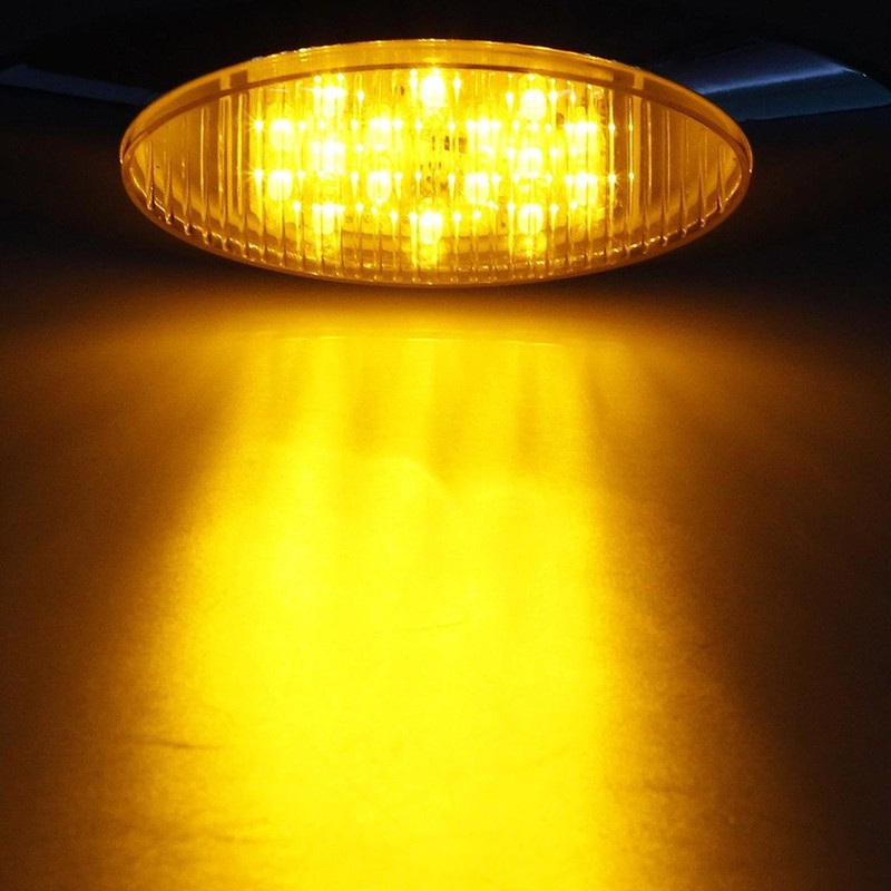 Partsam 10pcs 6.5" LED Marker Lights, Oval Amber 16LED Side