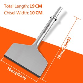 4" x 7.5" Air Hammer Chisel Pneumatic Chisel 0.401 Inch Shank Tile for Thinset Removal, Thinset Scaling, Tile Removal, Pneumatic Chisel