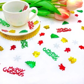 Christmas Confetti | Glitter Confetti Sprinkles for Xmas Party Table Scatters Decoration | Winter Wonderland Santa Festive Party Supplies | Metallic Foil | 45g 1.6OZ 1100Pcs