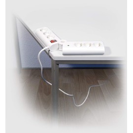 MaxTrack NV75-1.5L Foldable 6-Way Protective Contact Socket Strip, Multiple Socket with Increased Touch Protection and Surge Protection, Plug Rotated 45°, GS Tested, IP20 Standard